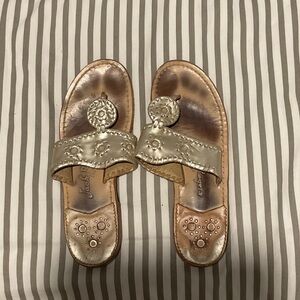 Jack Rogers Metallic Silver Sandals